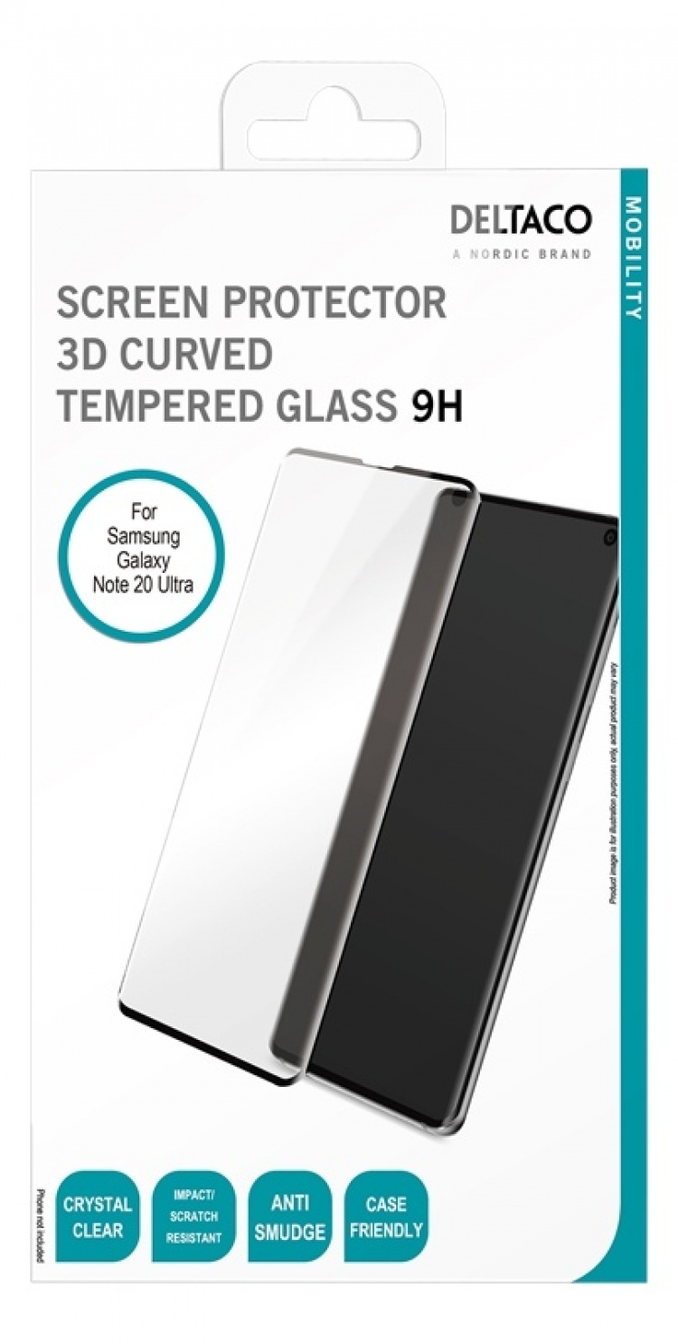DELTACO screen protector, Samsung Galaxy Note 20 Ultra, 3D curved glas DELTACO screen protector, Samsung Galaxy Note 20 Ultra, 3D curved glas