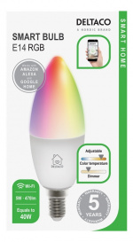 Deltaco Smart Home LED-lampa, RGB, E14 (SH-LE14RGB)