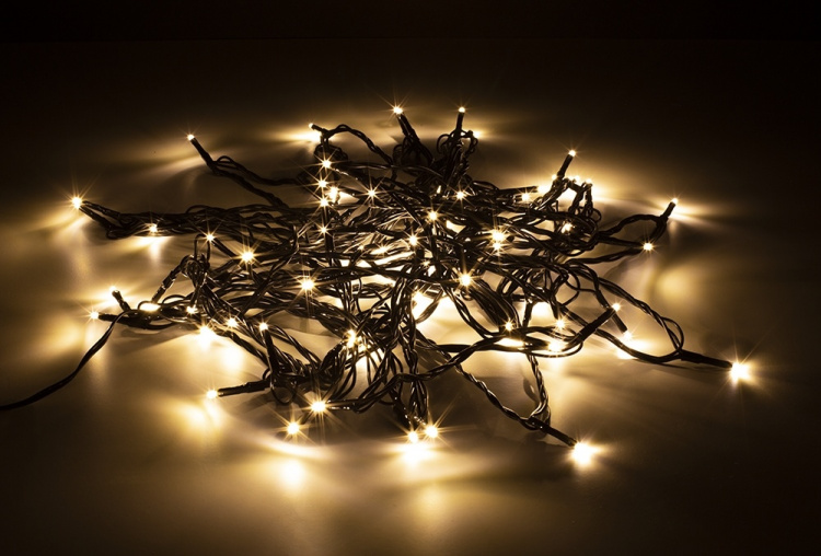 Deltaco Smart Home WiFi light chain, 10m, 80 led, adapter,IP44,WW