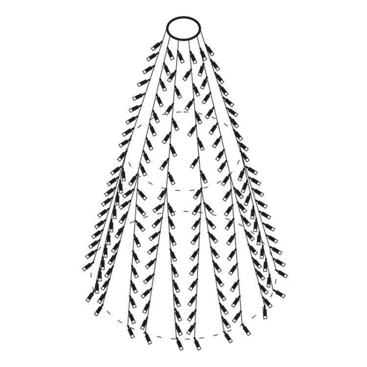 DELTACO SMART HOME Tree light,2m,10strings,300L,WW,adapter,IP44