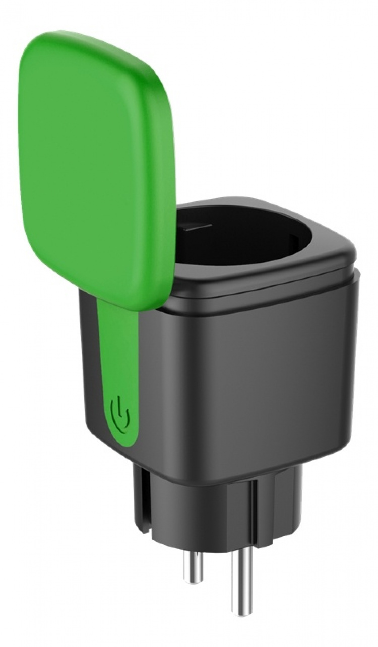 Deltaco Smart Home Strömbrytare, Energimätare, WiFi, Svart/Grön Deltaco Smart Home Strömbrytare, Energimätare, WiFi, Svart/Grön