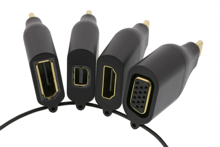 DELTACO Office, USB-C ADAPTER RING, mDP, DP, VGA, HDMI