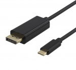 DELTACO USB-C till DisplayPort-kabel, 1m, 4K@60Hz, svart