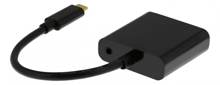 DELTACO USB-C till VGA adapter, USB typ C hane - VGA hona + 3,5mm