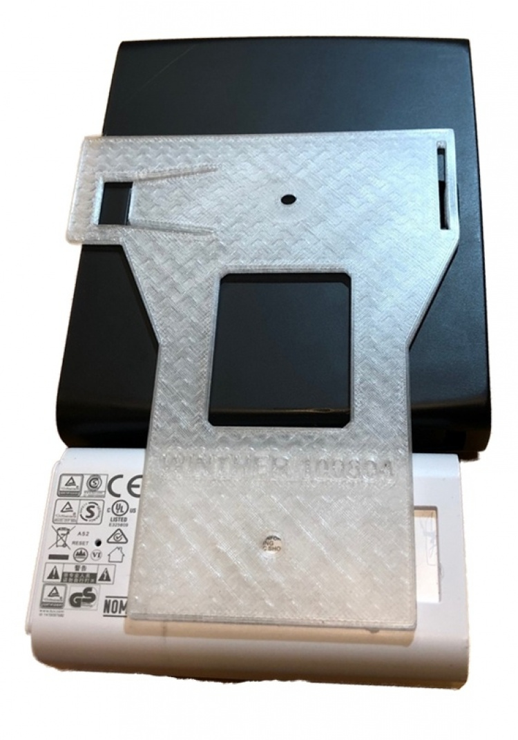 Winther Wallbracket hAP ac2 Ubiquiti POE adap 3D printed clear plastic Winther Wallbracket hAP ac2 Ubiquiti POE adap 3D printed clear plastic
