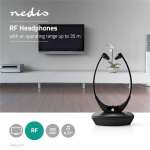 Nedis Trådlösa TV-hörlurar | RF, frequency 868 Mhz | In-Ear | Maximal batteritid: 4.5 timmar | 35 m | Digitalt ljud | Batteri docka | Balans kontroll | Svart Nedis Trådlösa TV-hörlurar | RF, frequency 868 Mhz | In-Ear | Maximal batteritid: 4.5 timmar | 35 m | Digitalt ljud | Batteri docka | Balans kontroll | Svart