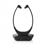 Nedis Trådlösa TV-hörlurar | RF, frequency 868 Mhz | In-Ear | Maximal batteritid: 4.5 timmar | 35 m | Digitalt ljud | Batteri docka | Balans kontroll | Svart Nedis Trådlösa TV-hörlurar | RF, frequency 868 Mhz | In-Ear | Maximal batteritid: 4.5 timmar | 35 m | Digitalt ljud | Batteri docka | Balans kontroll | Svart