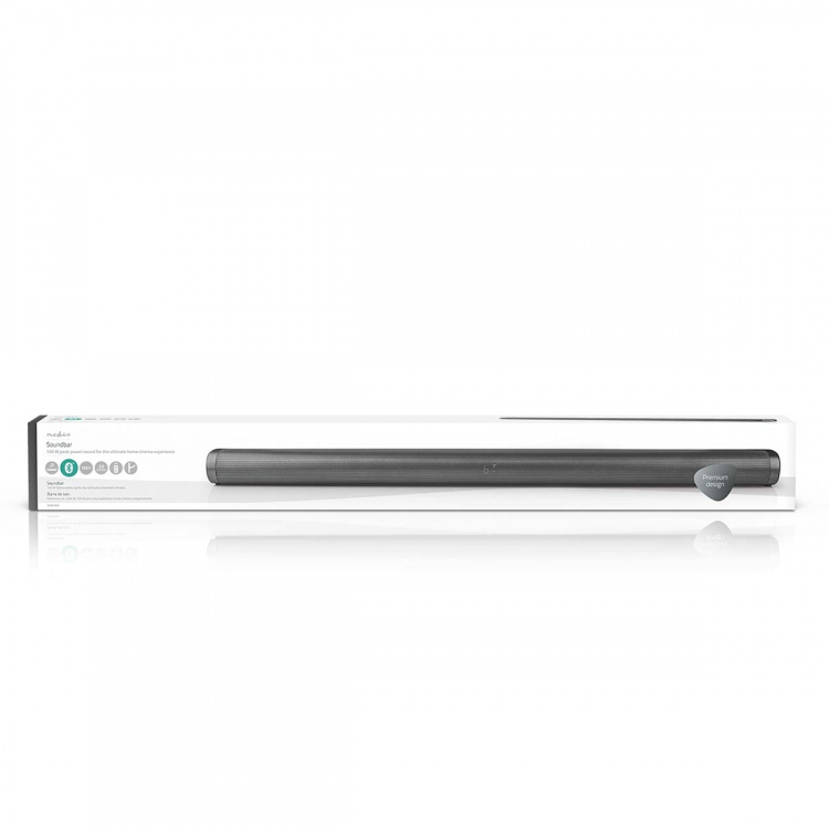 Nedis Soundbar | 2.0 | DSP-program | 135 W | 1x 3.5 mm / 1x Coax Audio / 1x Optical / 1x USB | 1x HDMI (with ARC) | Bluetooth® | Monterbar | Mörkgrå / Svart