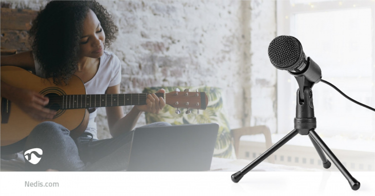 Nedis Mikrofon | Används för: Dator / Skrivbord / Smartphone / Surfplatta | Trådbundet | 1x 3.5 mm