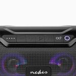 Nedis Bluetooth® Party Boombox | 6 timmar | 2.0 | 80 W | Uppspelning av media: AUX / Micro SD / USB | IPX5 | Synkroniseringsbar | Bärhandtag | Festljus | Svart Nedis Bluetooth® Party Boombox | 6 timmar | 2.0 | 80 W | Uppspelning av media: AUX / Micro SD / USB | IPX5 | Synkroniseringsbar | Bärhandtag | Festljus | Svart