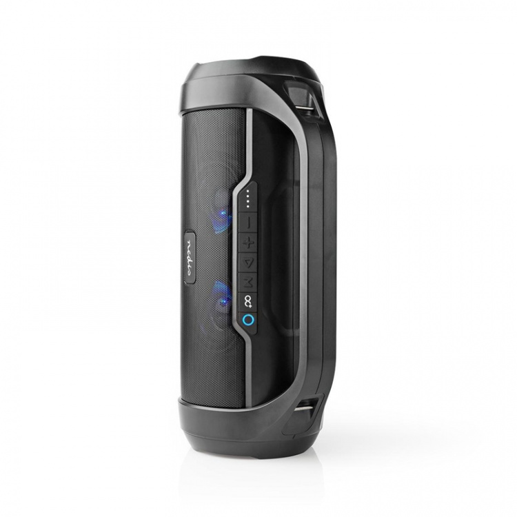 Nedis Bluetooth® Party Boombox | 6 timmar | 2.0 | 80 W | Uppspelning av media: AUX / Micro SD / USB | IPX5 | Synkroniseringsbar | Bärhandtag | Festljus | Svart Nedis Bluetooth® Party Boombox | 6 timmar | 2.0 | 80 W | Uppspelning av media: AUX / Micro SD / USB | IPX5 | Synkroniseringsbar | Bärhandtag | Festljus | Svart