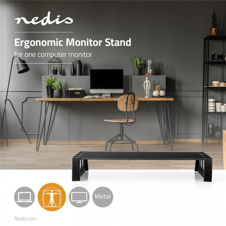 Nedis Skärmfäste | Ergonomi: Yes | Maximal bärförmåga: 16 kg | Universella | Justerbar höjd: Nej