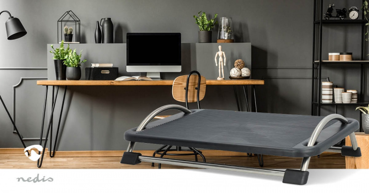 Nedis Fotstöd | Justerbar vinkel | Svart | Metall / Plast