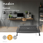 Nedis Fotstöd | Justerbar vinkel | Svart | Metall / Plast