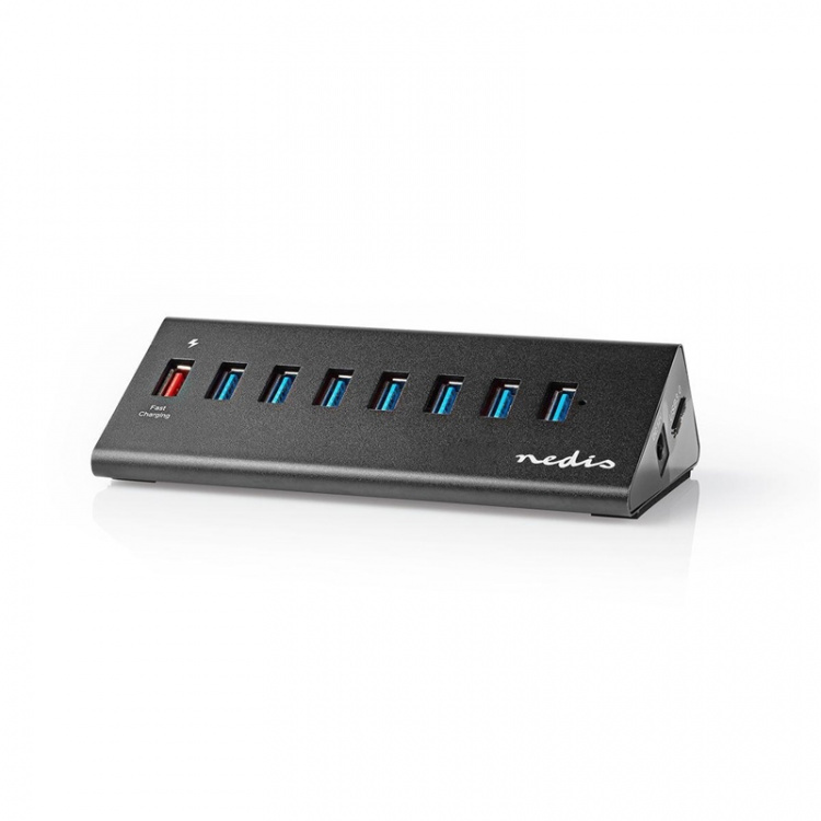 Nedis USB-hubb | USB Micro-B Female | USB-A Female | 8-Port port(s) | QC3.0 / USB 3.2 Gen 1 | Strömadapter / USB ström | 5 Gbps | 8x USB
