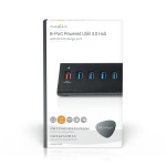 Nedis USB-hubb | USB Micro-B Female | USB-A Female | 8-Port port(s) | QC3.0 / USB 3.2 Gen 1 | Strömadapter / USB ström | 5 Gbps | 8x USB