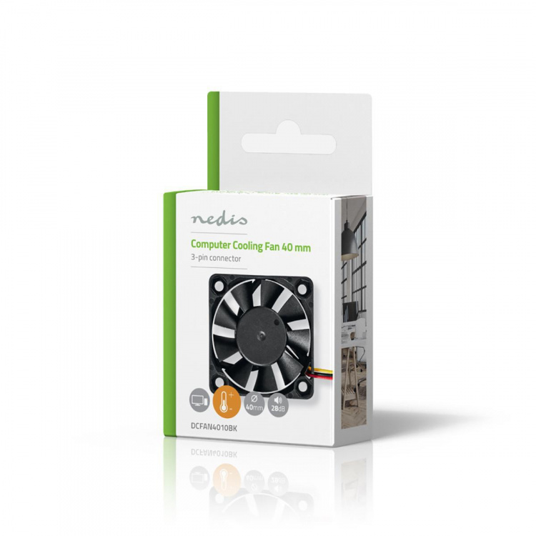 Nedis DC-fläkt | DC | Fläktstorlek: 40 mm | 3-Pin | 27.9 dBA | Svart