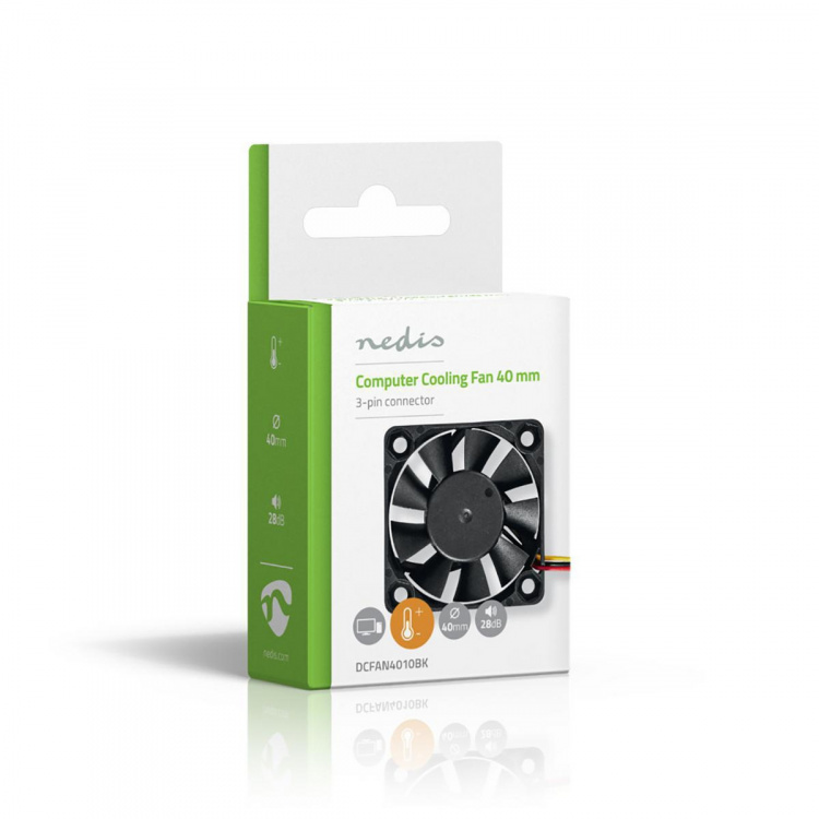 Nedis DC-fläkt | DC | Fläktstorlek: 40 mm | 3-Pin | 27.9 dBA | Svart