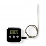 Nedis Kötttermometer | Alarm / Timer | LCD | 0 - 250 °C | Silver / Svart