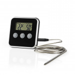 Nedis Kötttermometer | Alarm / Timer | LCD | 0 - 250 °C | Silver / Svart