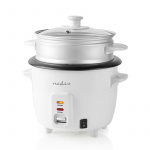 Nedis Riskokare | 0.6 l | 300 W | Ångermaskin i aluminium | Non-stick beläggning | Avlägsningsbar skål | Automatisk avstängning