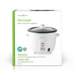 Nedis Riskokare | 0.6 l | 300 W | Ångermaskin i aluminium | Non-stick beläggning | Avlägsningsbar skål | Automatisk avstängning