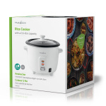 Nedis Riskokare | 0.6 l | 300 W | Ångermaskin i aluminium | Non-stick beläggning | Avlägsningsbar skål | Automatisk avstängning