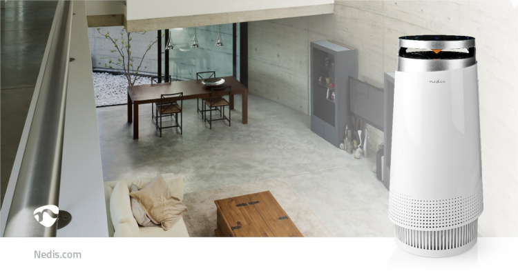 Nedis Luftrenare | Lämplig för miljöer upp till: 20 m² | Leveranshastighet för ren luft (CADR): 130 m³/h | Indikator för luftkvalitet | Vit Nedis Luftrenare | Lämplig för miljöer upp till: 20 m² | Leveranshastighet för ren luft (CADR): 130 m³/h | Indikator för luftkvalitet | Vit