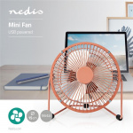 Nedis Bordsfläkt | USB ström | Diameter: 150 mm | 3 W | 1-Hastighet | Vintage Rosa