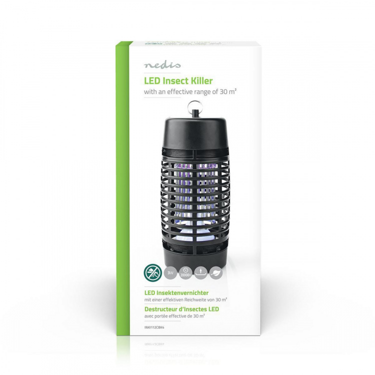 Nedis Mosquito Stop ljusfälla | 3 W | Lamptyp: Lysdiodlampa | Effektiv räckvidd: 30 m² | Svart