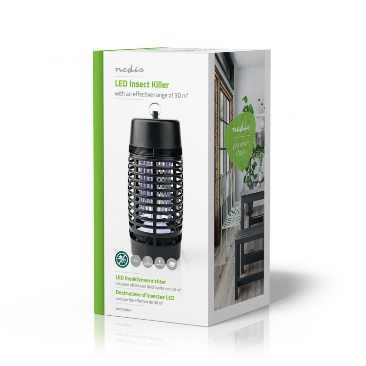 Nedis Mosquito Stop ljusfälla | 3 W | Lamptyp: Lysdiodlampa | Effektiv räckvidd: 30 m² | Svart