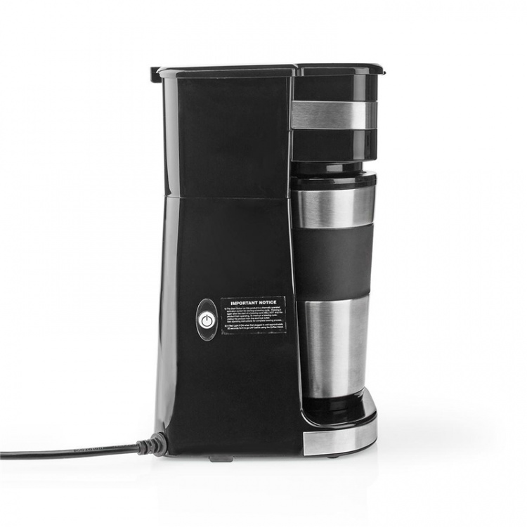 Nedis Kaffebryggare | Filtrera kaffe | 0.4 l | 1 Koppar | Silver / Svart