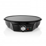 Nedis Crepe järn | Diameter: 300 mm | 1200 W | Non-stick beläggning | Temperaturinställning | Indikatorlampa | Svart | Metall