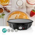 Nedis Crepe järn | Diameter: 300 mm | 1200 W | Non-stick beläggning | Temperaturinställning | Indikatorlampa | Svart | Metall