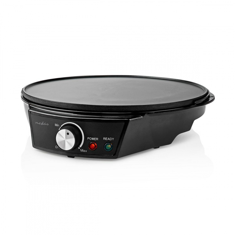 Nedis Crepe järn | Diameter: 300 mm | 1200 W | Non-stick beläggning | Temperaturinställning | Indikatorlampa | Svart | Metall