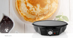 Nedis Crepe järn | Diameter: 300 mm | 1200 W | Non-stick beläggning | Temperaturinställning | Indikatorlampa | Svart | Metall