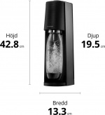 SodaStream TERRA Kolsyremaskin med fem flaskor & patron, Svart SodaStream TERRA Kolsyremaskin med fem flaskor & patron, Svart