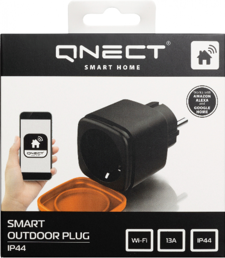 Qnect Smart Home SH-OP01 Smart utomhuskontakt, IP44, WiFi