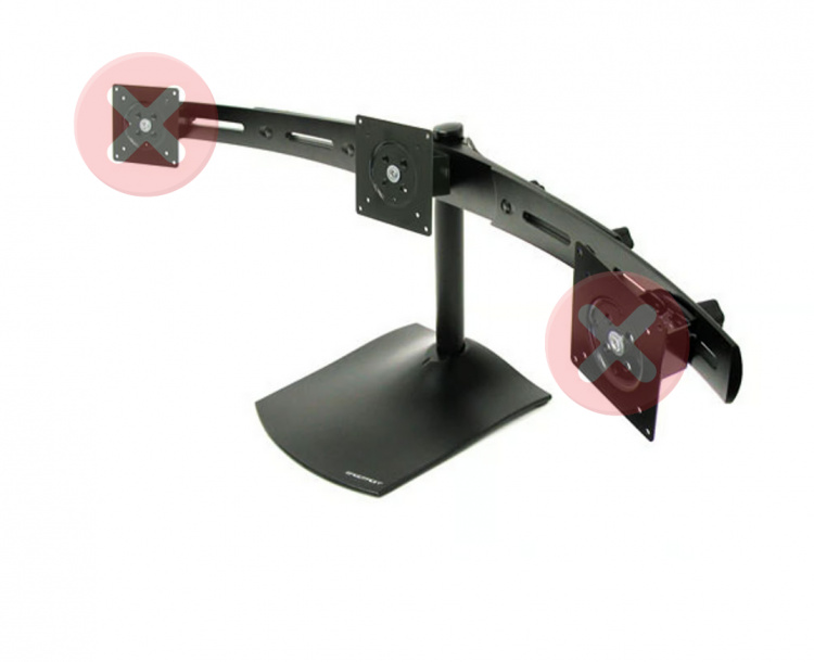 Ergotron horisontellt bordsstativ för 3 monitorer - Pre-owned, Klass A