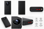 Powerbank med 20000 mAh och digital display, svart