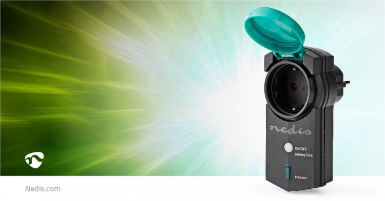 Nedis RF Plug | Mesh / RF, frequency 433 Mhz | IP44 | 3680 W | Jordad kontakt / Typ F (CEE 7/7) | -20 - 50 °C | Grön / Svart Nedis RF Plug | Mesh / RF, frequency 433 Mhz | IP44 | 3680 W | Jordad kontakt / Typ F (CEE 7/7) | -20 - 50 °C | Grön / Svart