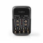 Nedis NiMH Batteriladdare AA / AAA | 1.2 / 9 V DC | 0.5 A A | Underhållsladdning | Euro / Typ C (CEE 7/16) | Batteritypsenergi: AA / AAA / E-Block | Svart Nedis NiMH Batteriladdare AA / AAA | 1.2 / 9 V DC | 0.5 A A | Underhållsladdning | Euro / Typ C (CEE 7/16) | Batteritypsenergi: AA / AAA / E-Block | Svart