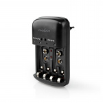 Nedis NiMH Batteriladdare AA / AAA | 1.2 / 9 V DC | 0.5 A A | Underhållsladdning | Euro / Typ C (CEE 7/16) | Batteritypsenergi: AA / AAA / E-Block | Svart Nedis NiMH Batteriladdare AA / AAA | 1.2 / 9 V DC | 0.5 A A | Underhållsladdning | Euro / Typ C (CEE 7/16) | Batteritypsenergi: AA / AAA / E-Block | Svart