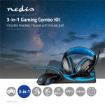 Nedis Gaming Combo Kit | 3-i-1 | Headset, mus och musmatta | Blå / Svart