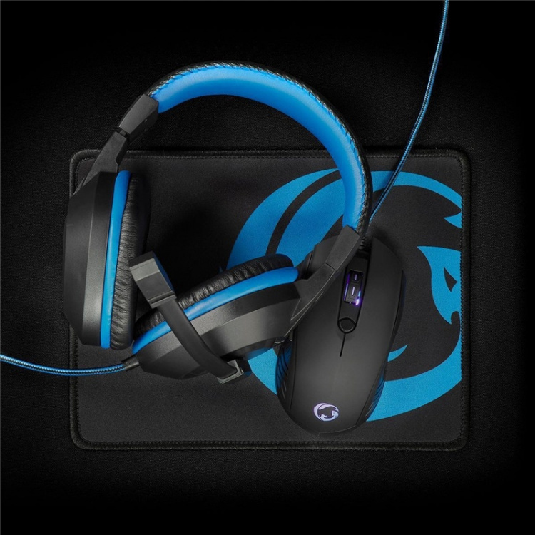 Nedis Gaming Combo Kit | 3-i-1 | Headset, mus och musmatta | Blå / Svart
