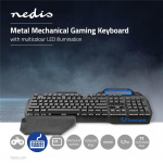 Nedis Trådat Gaming Tagentbord | USB | Mekaniska Nycklar | RGB | US International | US Layout | USB ström | Strömkabel längd: 1.70 m | Spel