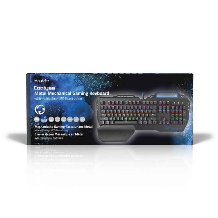 Nedis Trådat Gaming Tagentbord | USB | Mekaniska Nycklar | RGB | US International | US Layout | USB ström | Strömkabel längd: 1.70 m | Spel