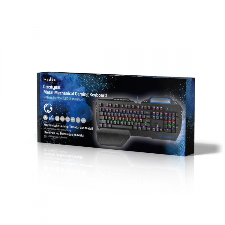 Nedis Trådat Gaming Tagentbord | USB | Mekaniska Nycklar | RGB | US International | US Layout | USB ström | Strömkabel längd: 1.70 m | Spel