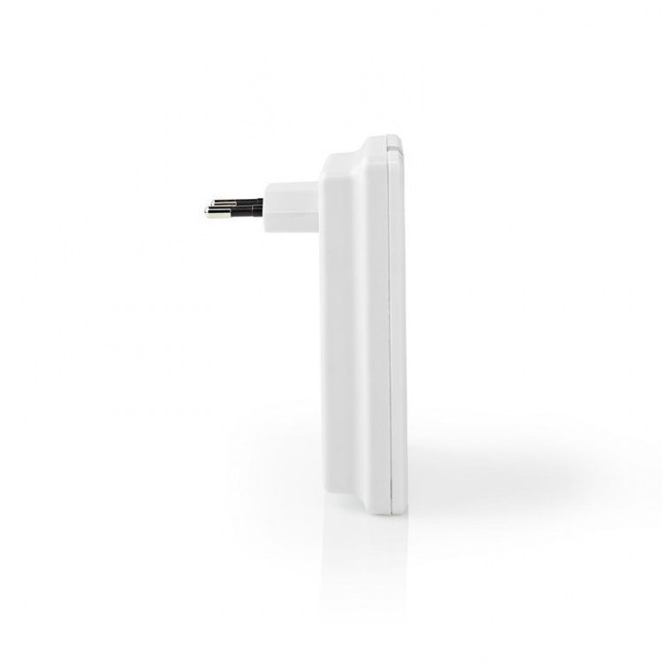 Nedis Trådlösa dörrklockan | Strömadapter | 220 - 240 V AC 50 Hz | 1x CR2032 | Volym: 80 dB | Signalområde: 300 m | IP44 | Justerbar volym | 36 Melodier | 1 Mottagare | Vit Nedis Trådlösa dörrklockan | Strömadapter | 220 - 240 V AC 50 Hz | 1x CR2032 | Volym: 80 dB | Signalområde: 300 m | IP44 | Justerbar volym | 36 Melodier | 1 Mottagare | Vit