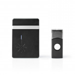 Nedis Trådlösa dörrklockan | Batteridriven | 3 V DC | 1x CR2032 | Volym: 80 dB | Signalområde: 300 m | IP44 | 36 Melodier | 1 Mottagare | Svart